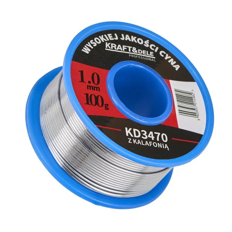 Nowość Cyna lutownicza z kalafonią 1mm 100g KD3470 — spoiwo do elektroniki