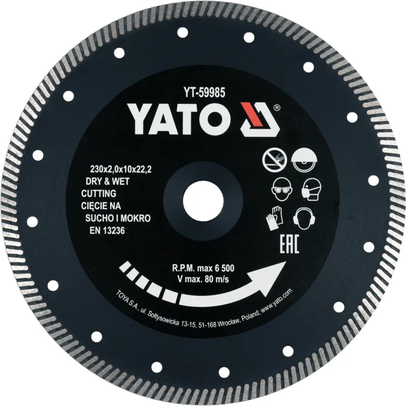 Bezpieczne zakupy Tarcza diamentowa turbo 230mm Yato YT-59985