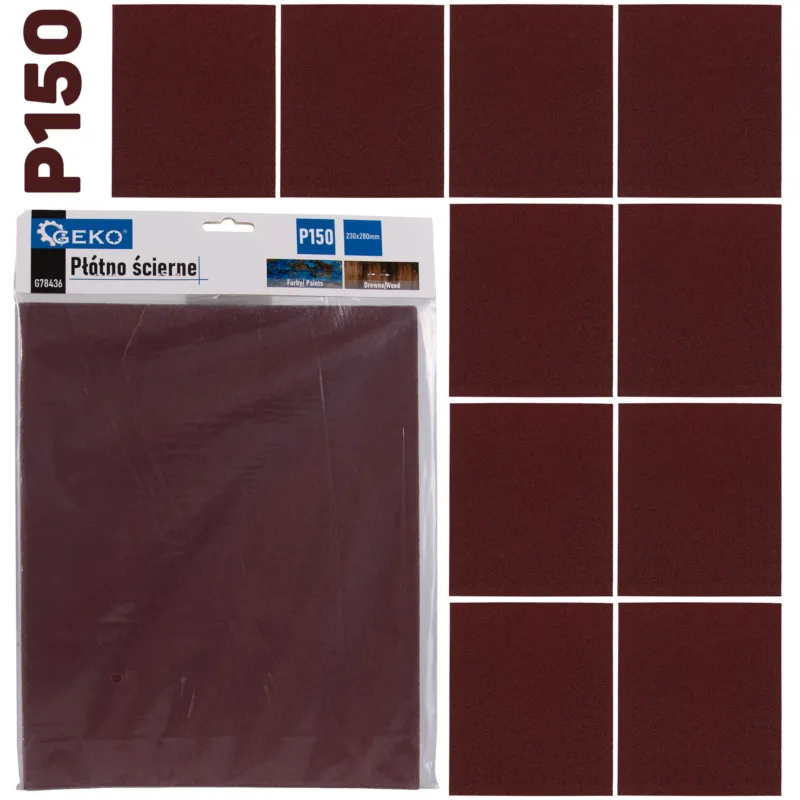 Zamów teraz Płótno Ścierne – Arkusz 230X280Mm P150 G78436 Geko