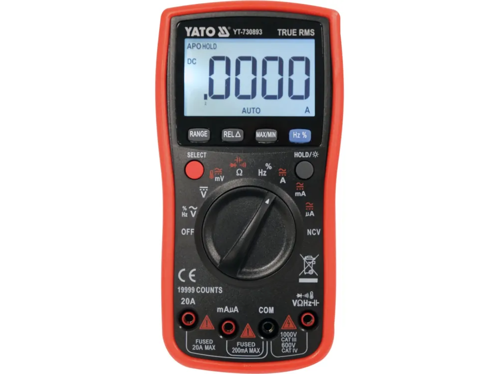 Zniżka Miernik Cyfrowy TRUE RMS z NCV Yato YT-730893 - Kup Teraz!