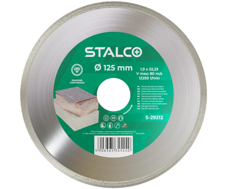 Ekspresowa dostawa Tarcza diamentowa 125x1,9x22,23 mm pełna