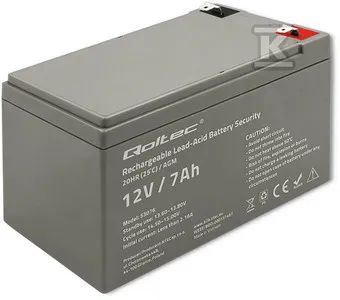 Akumulator AGM/12V/7Ah/max.105A/Security QOLTEC 53076 Ostatnia szansa