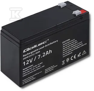 Hit sprzedaży Akumulator AGM/12V/7.2Ah/max. 108A QOLTEC 53062