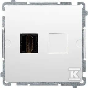Szybka dostawa Gniazdo HDMI pojedyncze (moduł), biały, BASIC MODUŁ