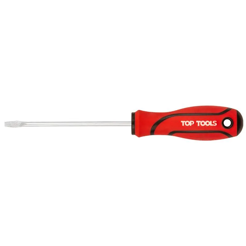 Bezpieczne zakupy Wkrętak płaski 4 x 100 mm 39D011 TOP TOOLS