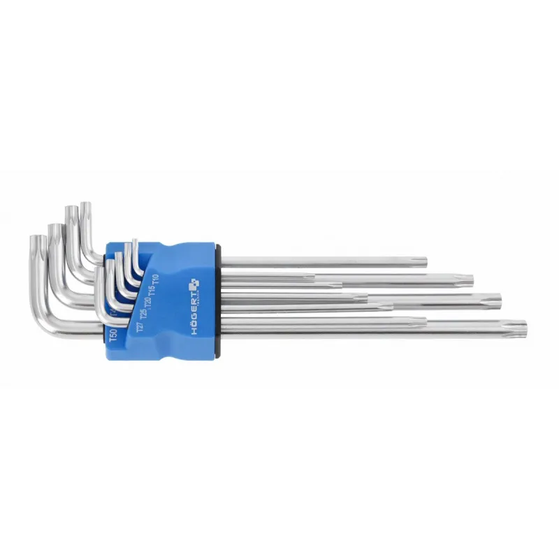 Klucze torx S2, 9 szt. extra długie; HT1W831, HOGERT Tylko do końca tygodnia