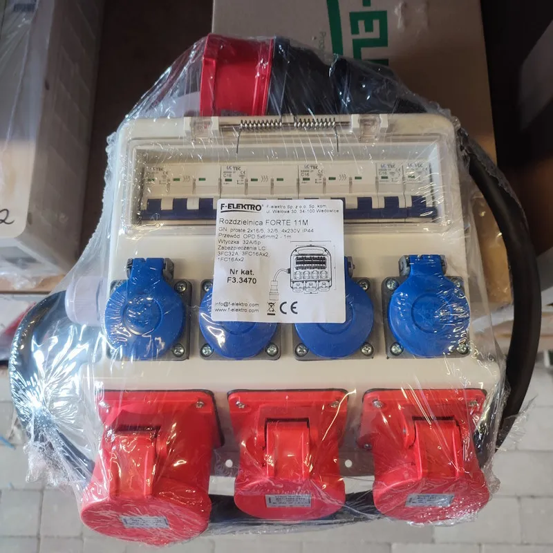 Super okazja Rozdzielnica FORTE 11M 2x16/5, 32/5, 4x230V +P +Z(LC), zestaw zasilający z kablem przyłączeniowym i zabezpieczeniami; F3.3470, F-ELEKTRO