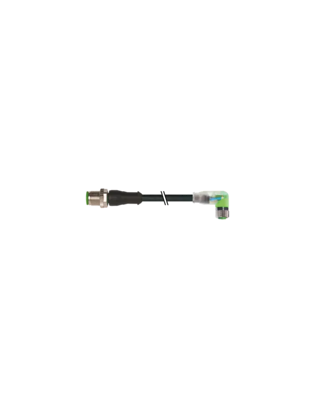 Bestseller M12 męski 0° / M8 żeński 90° LED 7000-40651-6311000